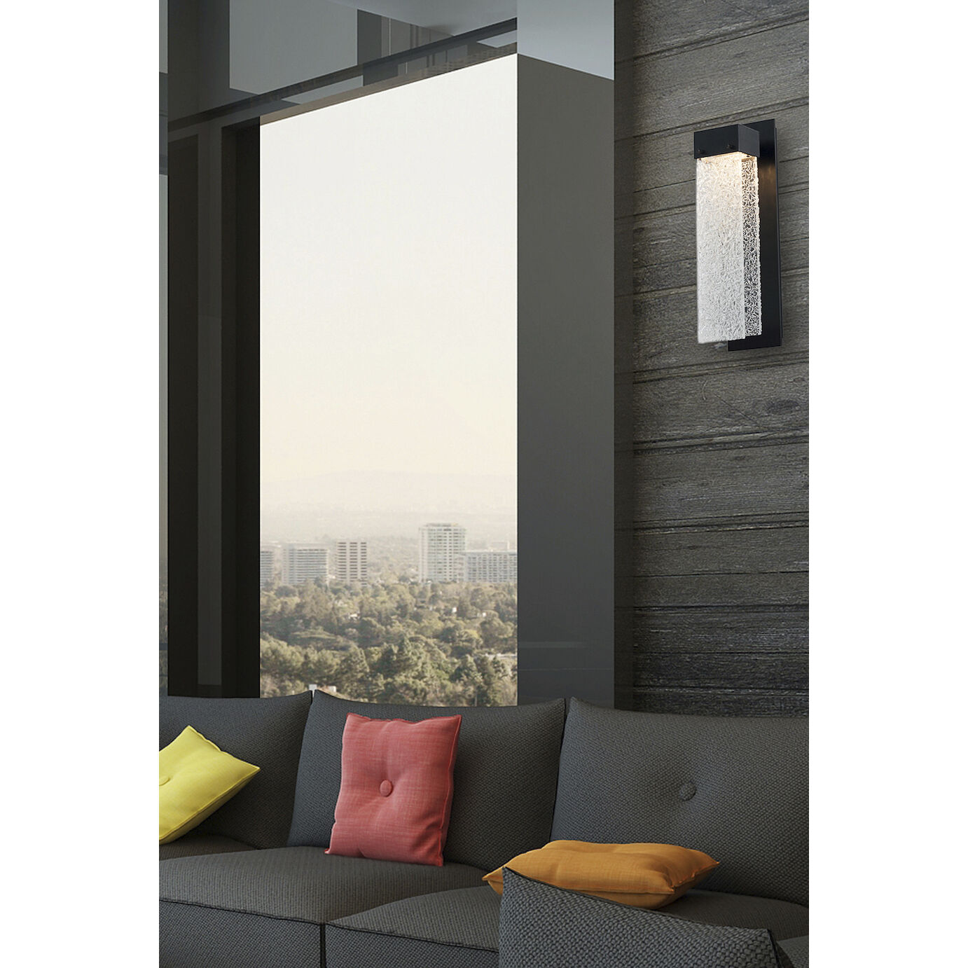 Parallel LED 5.3 inch Novel Brass Indoor Sconce Wall Light in 3000K LED, Smoke Granite