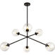 Alora Mood Cassia 6 Light 39.5 inch Matte Black/Clear Glass Chandelier Ceiling Light
