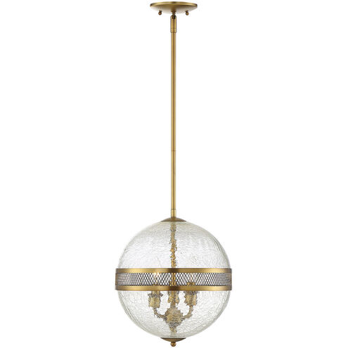 Stirling 3 Light 12 inch Warm Brass Pendant Ceiling Light, Essentials