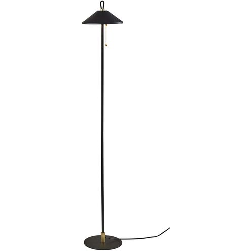 Kaden 54 inch 10.00 watt Black with Brass Accent Floor Lamp Portable Light