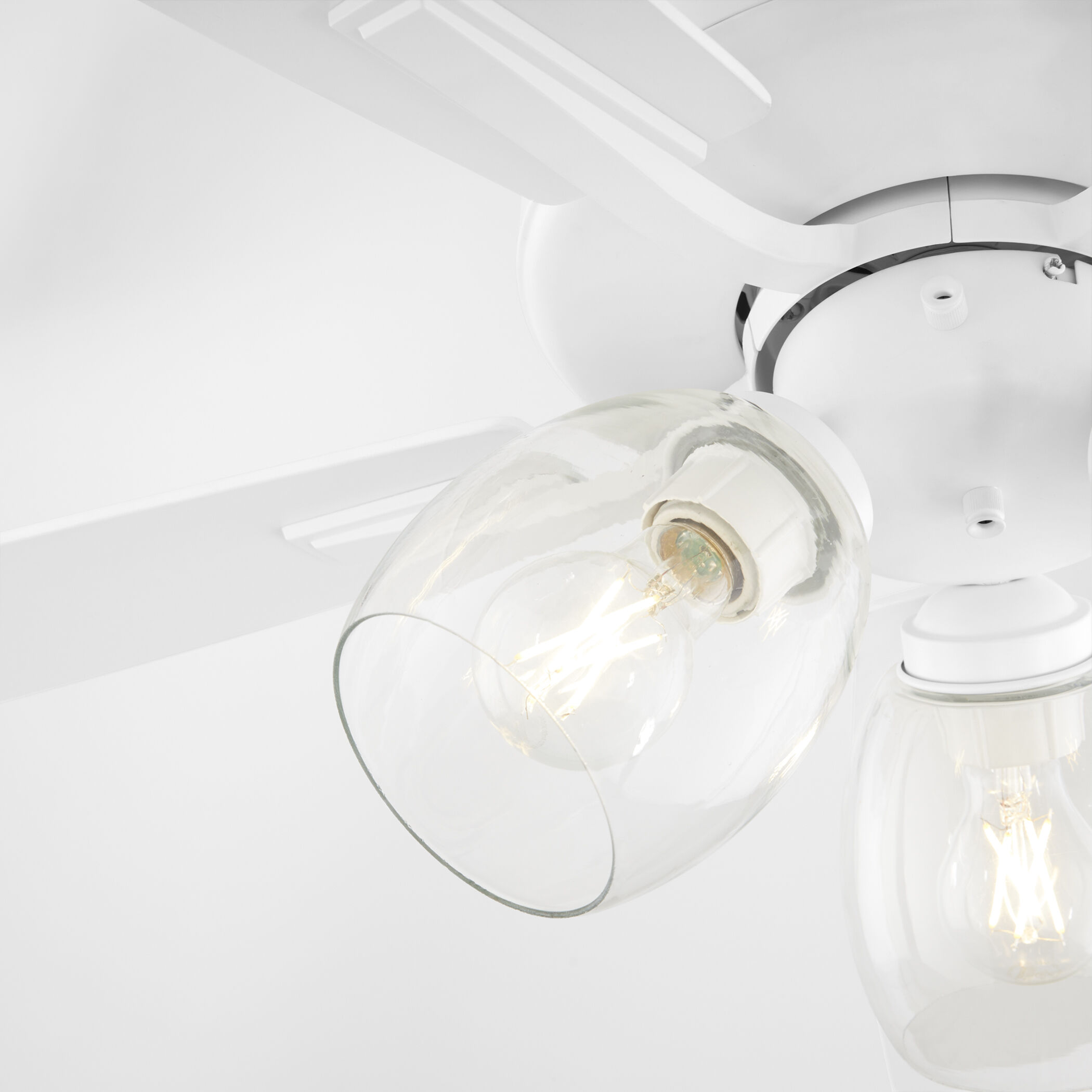 Ovation 52 inch Studio White with Studio White/Weathered Oak Blades Ceiling Fan