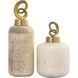 Tiff Aged Cream with Antique Brass Bottle, Set of 2