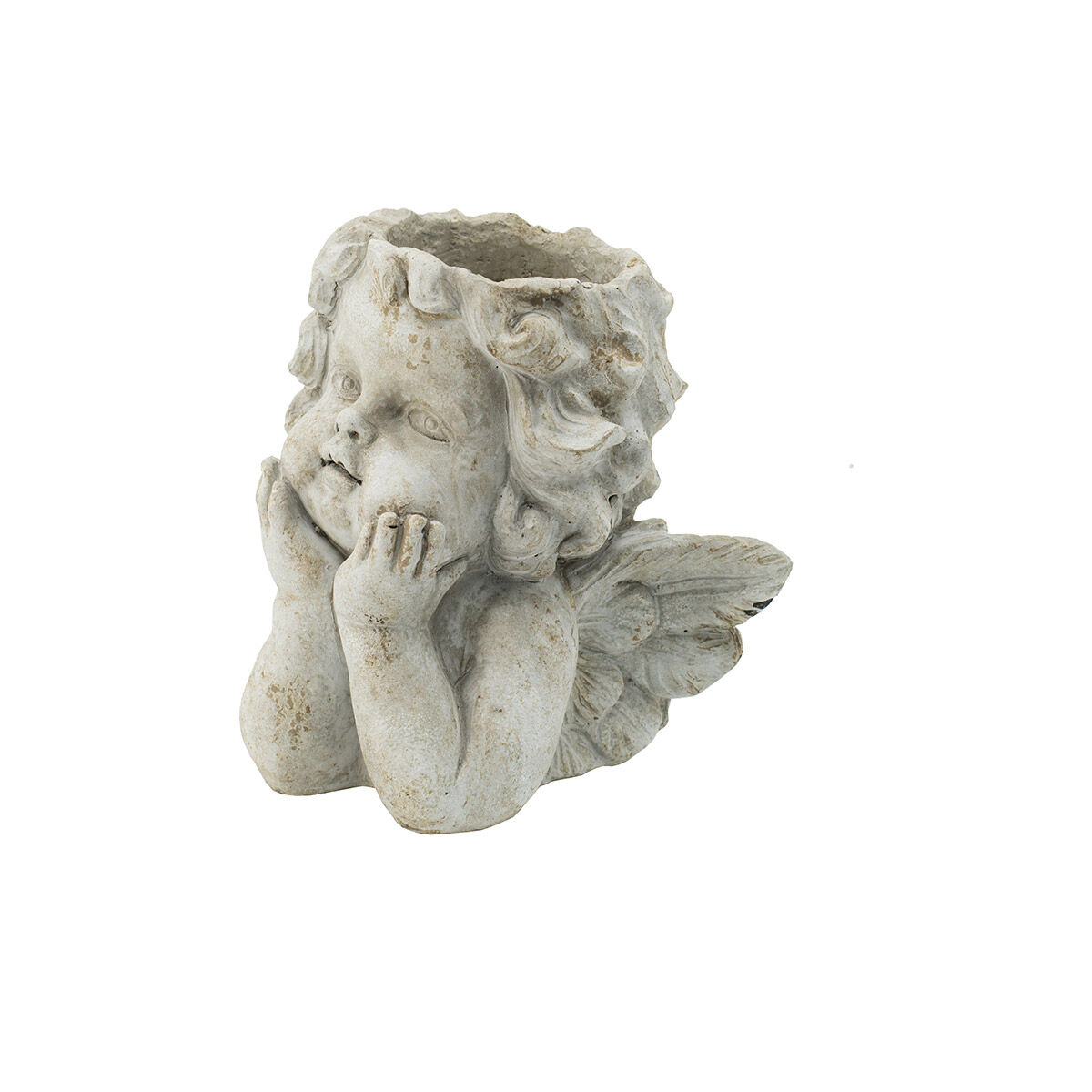 Cherub Angel Gray Outdoor Planter