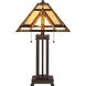 Tiffany 23 inch 75 watt Russet Table Lamp Portable Light, Naturals