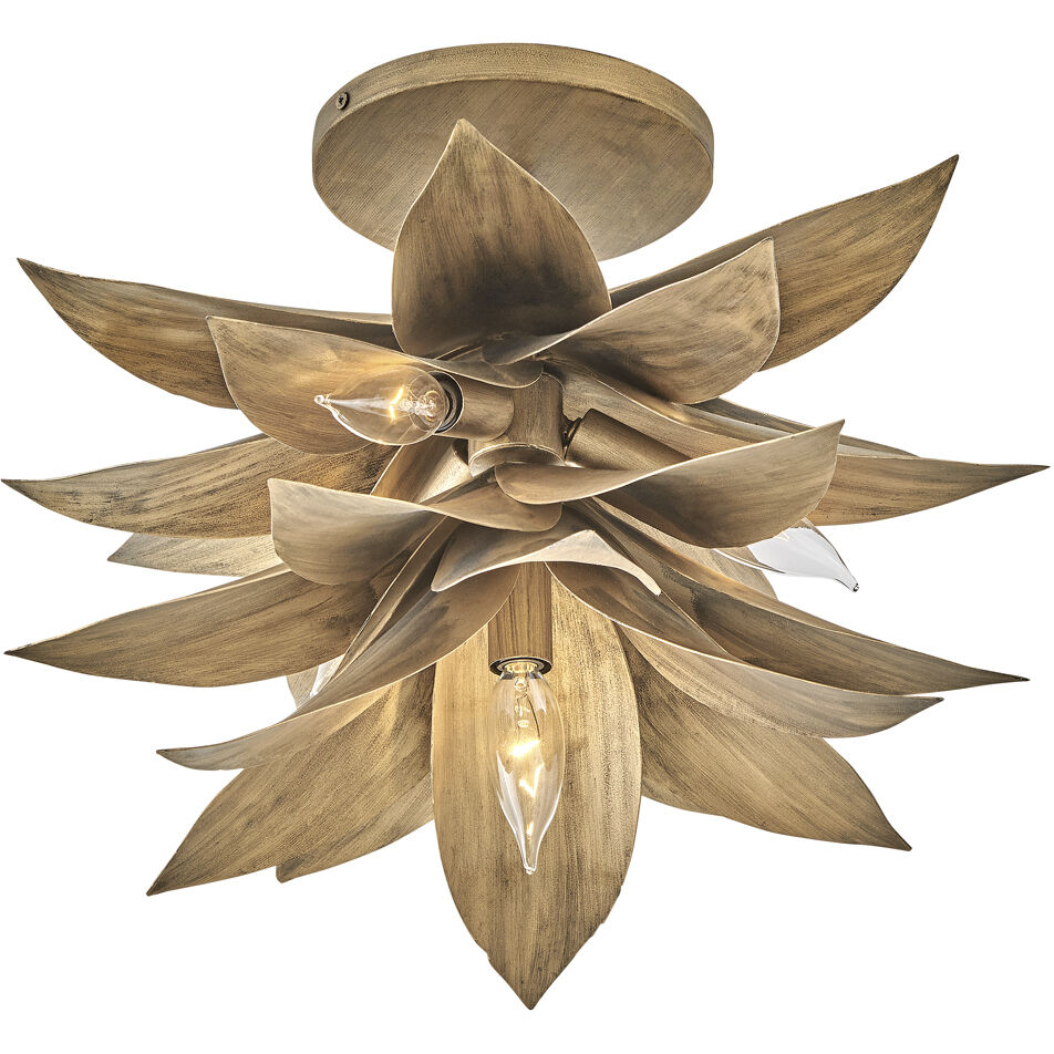 Agave LED 16 inch Burnished Gold Pendant Ceiling Light, Flush Mount