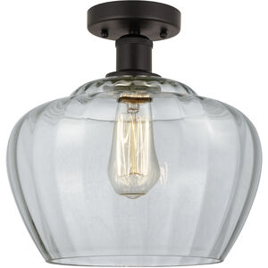 Edison Fenton 1 Light 11 inch Oil Rubbed Bronze Semi-Flush Mount Ceiling Light in Clear Glass