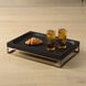 Shadowstone Black Stone and Antiqued Brass Tray