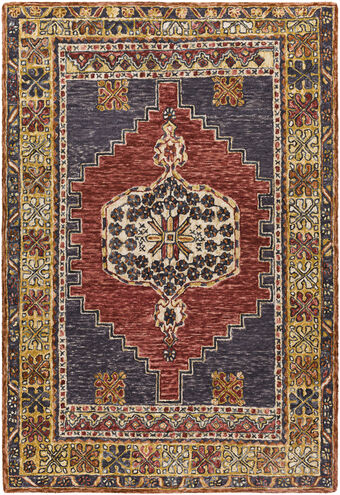 Urfa 36 X 24 inch Dark Red Rug in 2 x 3, Rectangle