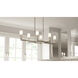 Cruz 6 Light 48 inch Brushed Nickel Linear Chandelier Ceiling Light, Large