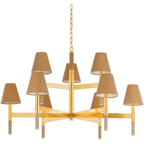 Lindenwood 9 Light 47.5 inch Aged Brass Chandelier Ceiling Light