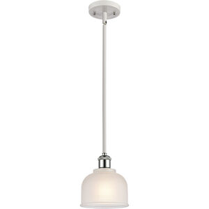 Ballston Dayton 1 Light 6 inch White and Polished Chrome Pendant Ceiling Light in White Glass, Ballston