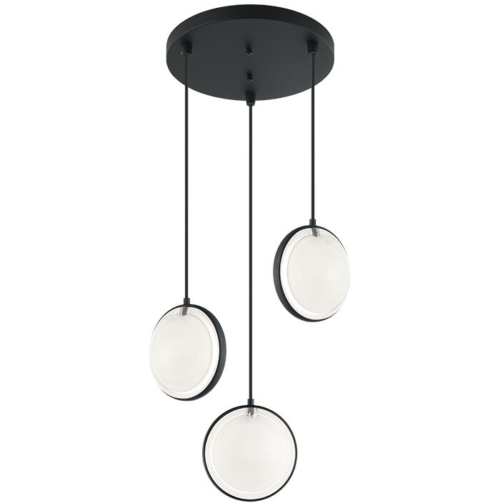 Chatoyant 3 Light 13 inch Matte Black Pendant Ceiling Light