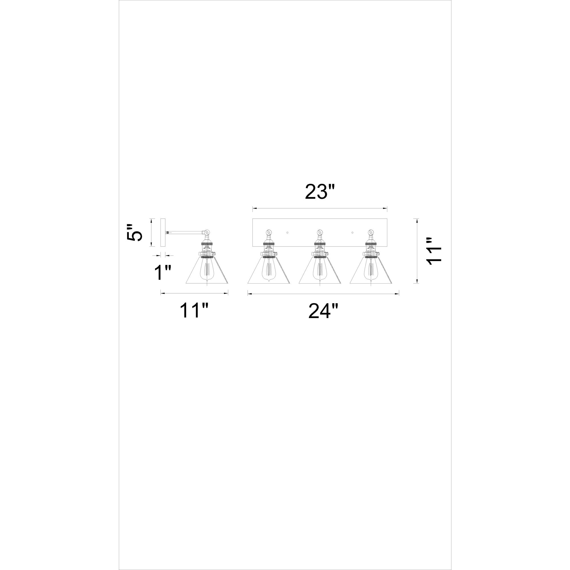 Eustis 3 Light 24 inch Polished Nickel Wall Light