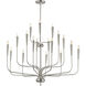 Vela 18 Light 40 inch Satin Nickel Single-Tier Chandelier Ceiling Light