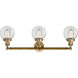 Franklin Restoration Beacon LED 30 inch Brushed Brass Bath Vanity Light Wall Light in Clear Glass, Franklin Restoration