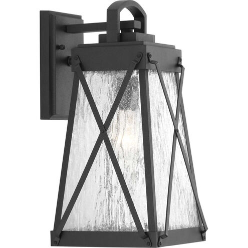 Creighton 1 Light 16 inch Textured Black Outdoor Wall Lantern, Medium, Design Series