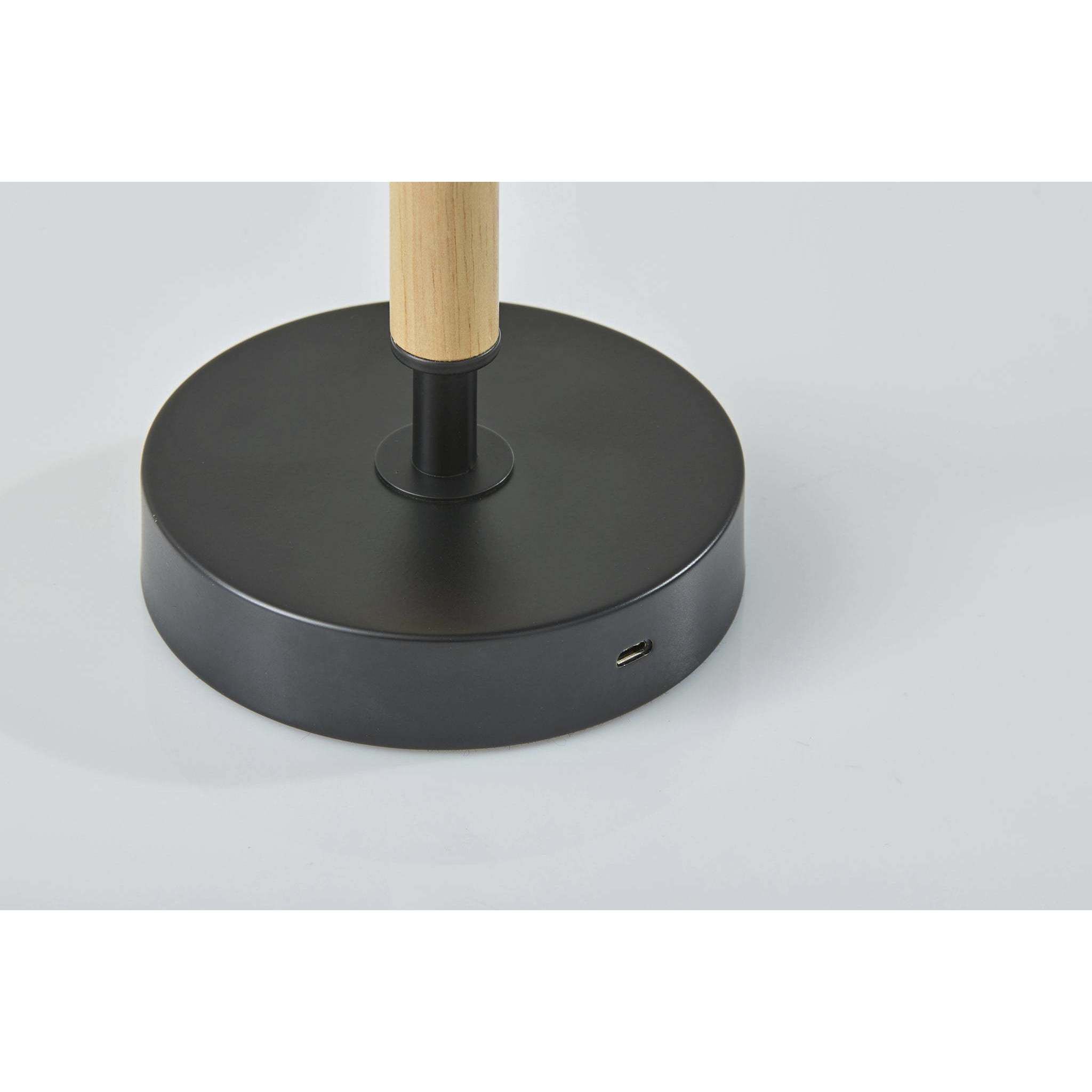 Ronny 14.63 inch 1.50 watt Natural Wood and Black LED Cordless Table Lamp Portable Light