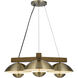 Lakeland LED 32 inch Antique Brass and Wood Pendant Ceiling Light