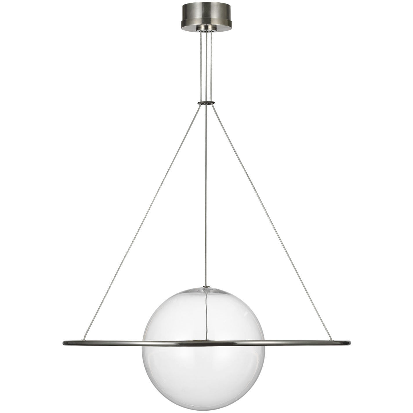 Barbara Barry Cosmos LED 27.5 inch Pewter Ring and Orb Chandelier Ceiling Light