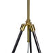 Mewitt 64 inch 100 watt Antique Brass and Black Floor Lamp Portable Light, Medium