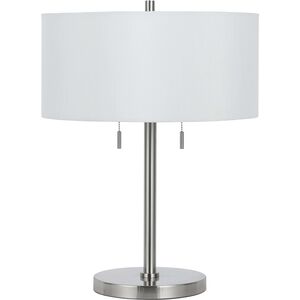 Calais 24 inch 60 watt Brushed Steel Table Lamp Portable Light