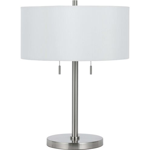 Calais 24 inch 60 watt Brushed Steel Table Lamp Portable Light