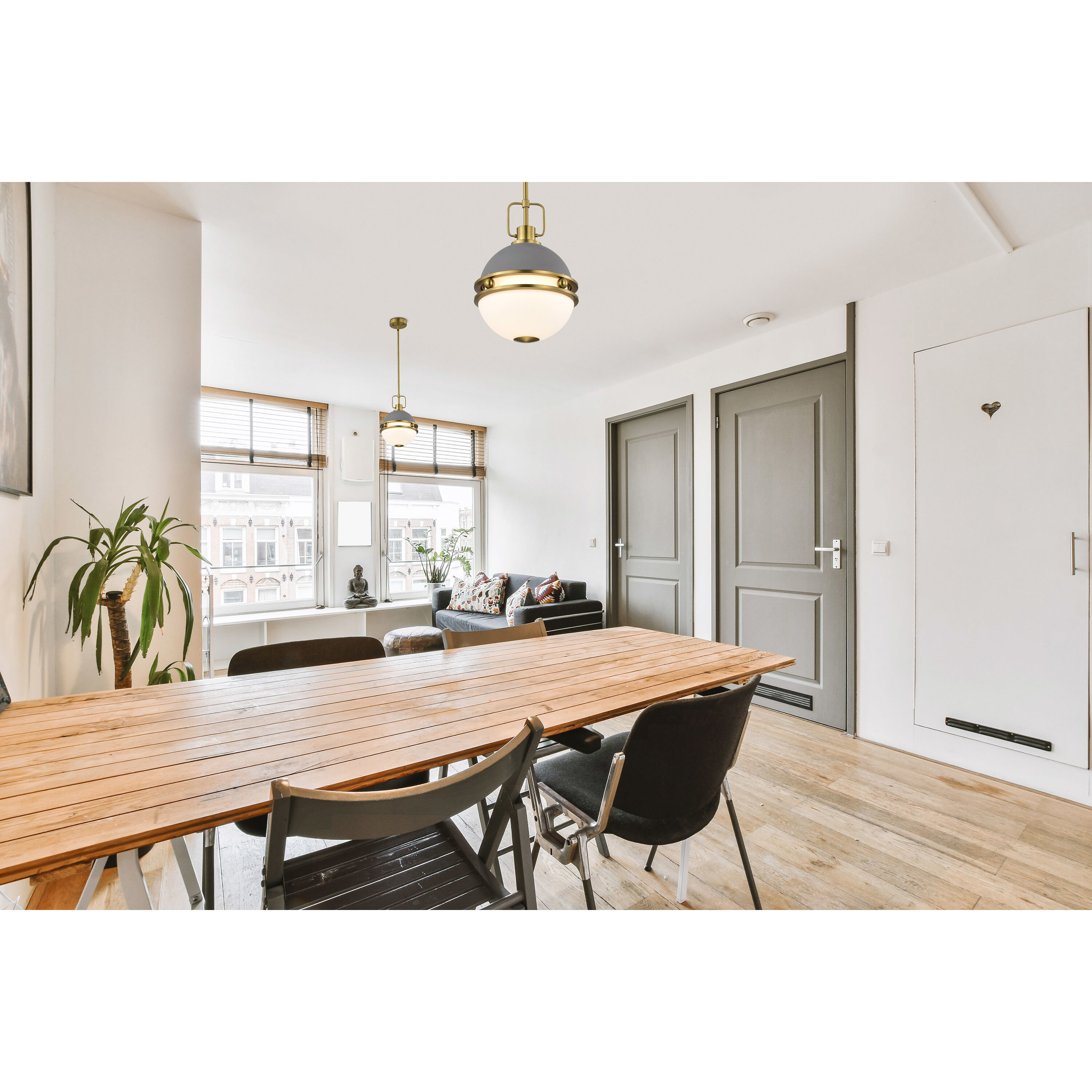 Everton 1 Light 10 inch Matte Gray Pendant Ceiling Light