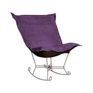 Puff Titanium Frame with Bella Eggplant Scroll Rocker with Cover