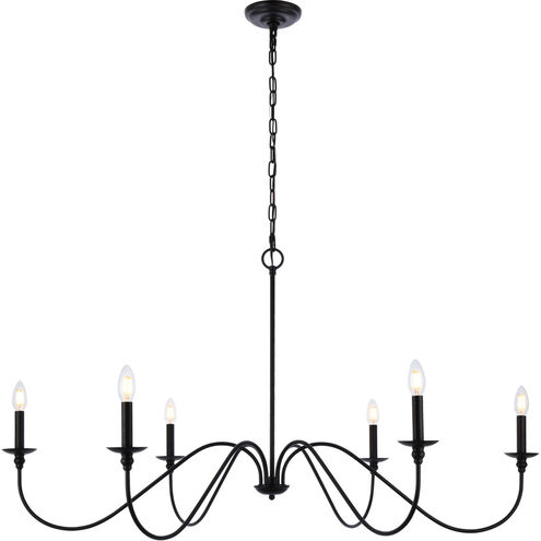 Rohan 6 Light 48 inch Matte Black Chandelier Ceiling Light
