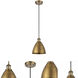 Ballston Dome 1 Light 8 inch Brushed Brass Mini Pendant Ceiling Light