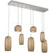 Vessel LED Beige Silver Linear Multi-Pendant Ceiling Light in Bronze, 2700K LED