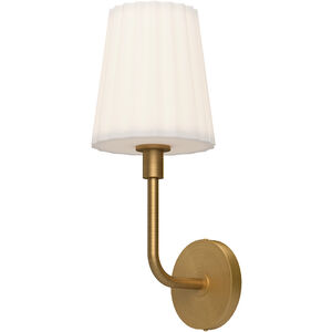 Plisse 1 Light 8 inch Aged Gold Bath Vanity Wall Light in Aged Brass