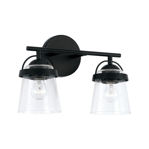 Madison 2 Light 14 inch Matte Black Vanity Light Wall Light