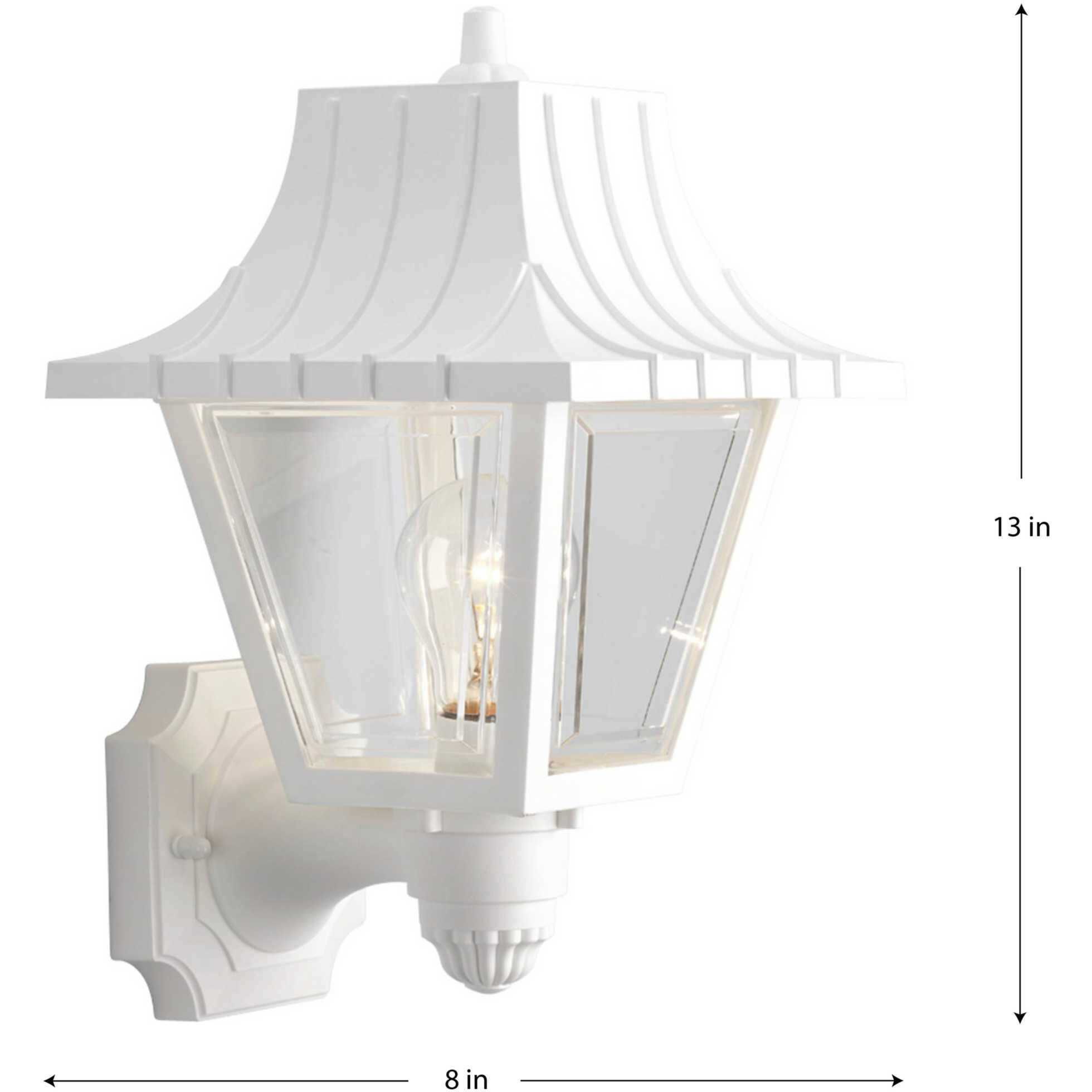 Mansard 1 Light 13 inch White Outdoor Wall Lantern