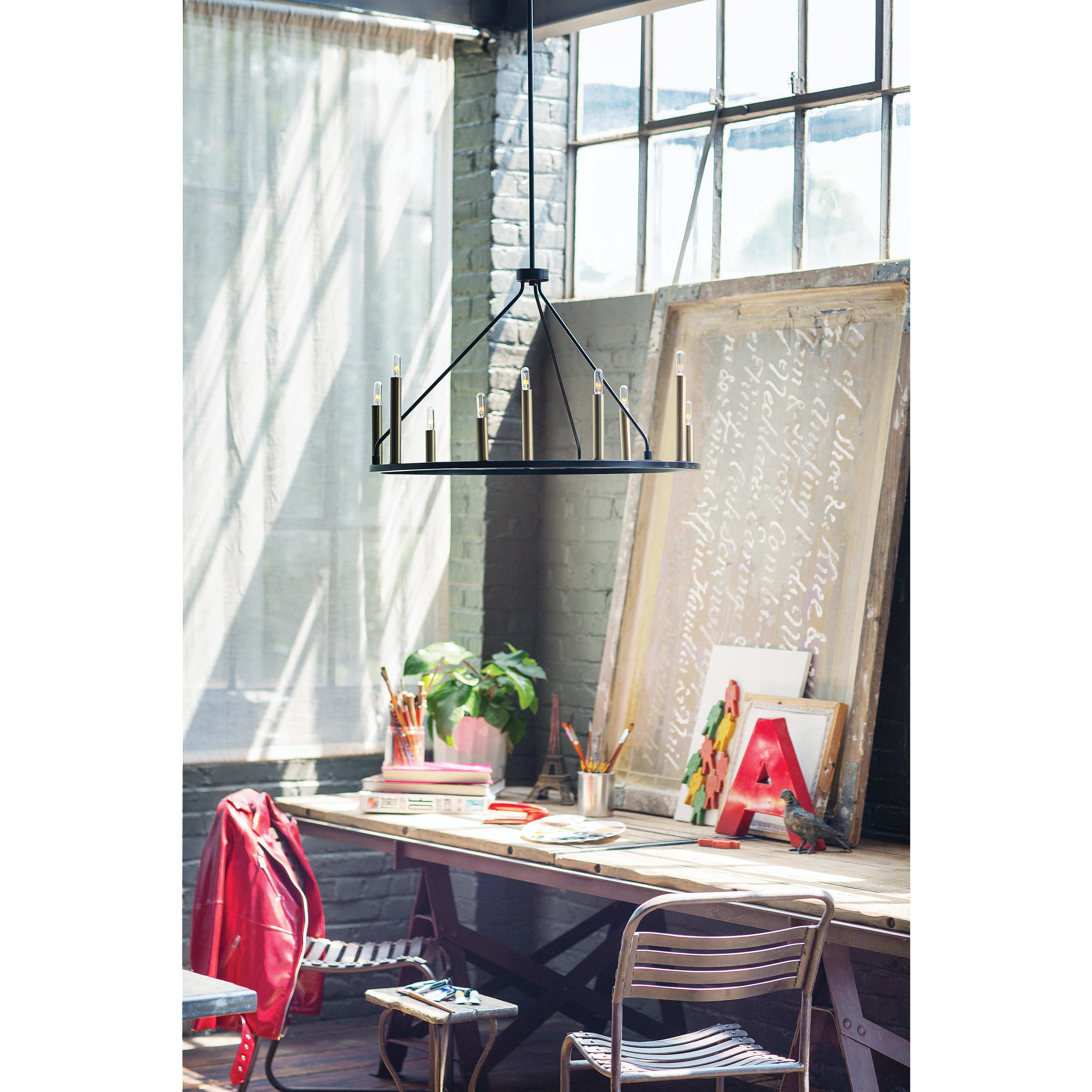 Lazlo LED 38 inch Black Chandelier Ceiling Light