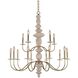 Carrara 15 Light 38 inch Champagne Gold Chandelier Ceiling Light