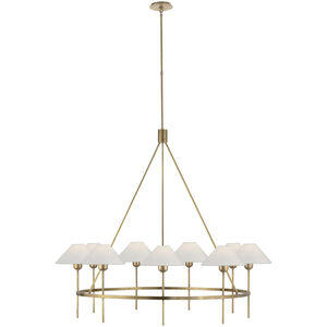 J. Randall Powers Hackney 9 Light 43 inch Hand-Rubbed Antique Brass Chandelier Ceiling Light, Large