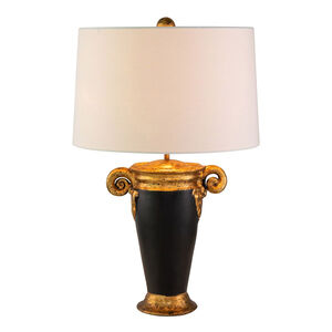 Gallier 25 inch 60.00 watt Black and Gold Table Lamp Portable Light, Flambeau