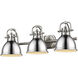 Duncan 3 Light 24.5 inch Pewter Bath Vanity Light Wall Light in Chrome