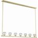 Aragon 7 Light 56 inch Soft Brass Linear Chandelier Ceiling Light