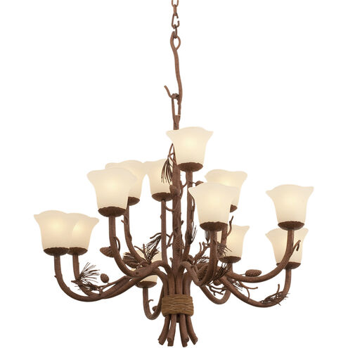 Ponderosa 12 Light 35 inch Ponderosa Chandelier Ceiling Light in Small Piastra (1255)