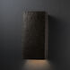 Ambiance Rectangle LED 13.5 inch Hammered Iron Outdoor Wall Sconce, Large