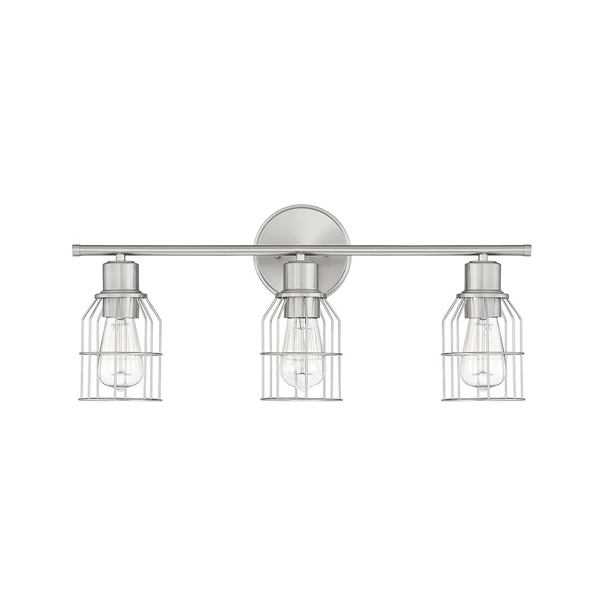 Industrial 3 Light 24 inch Brushed Nickel Bathroom Vanity Light Wall Light