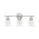 Industrial 3 Light 24 inch Brushed Nickel Bathroom Vanity Light Wall Light