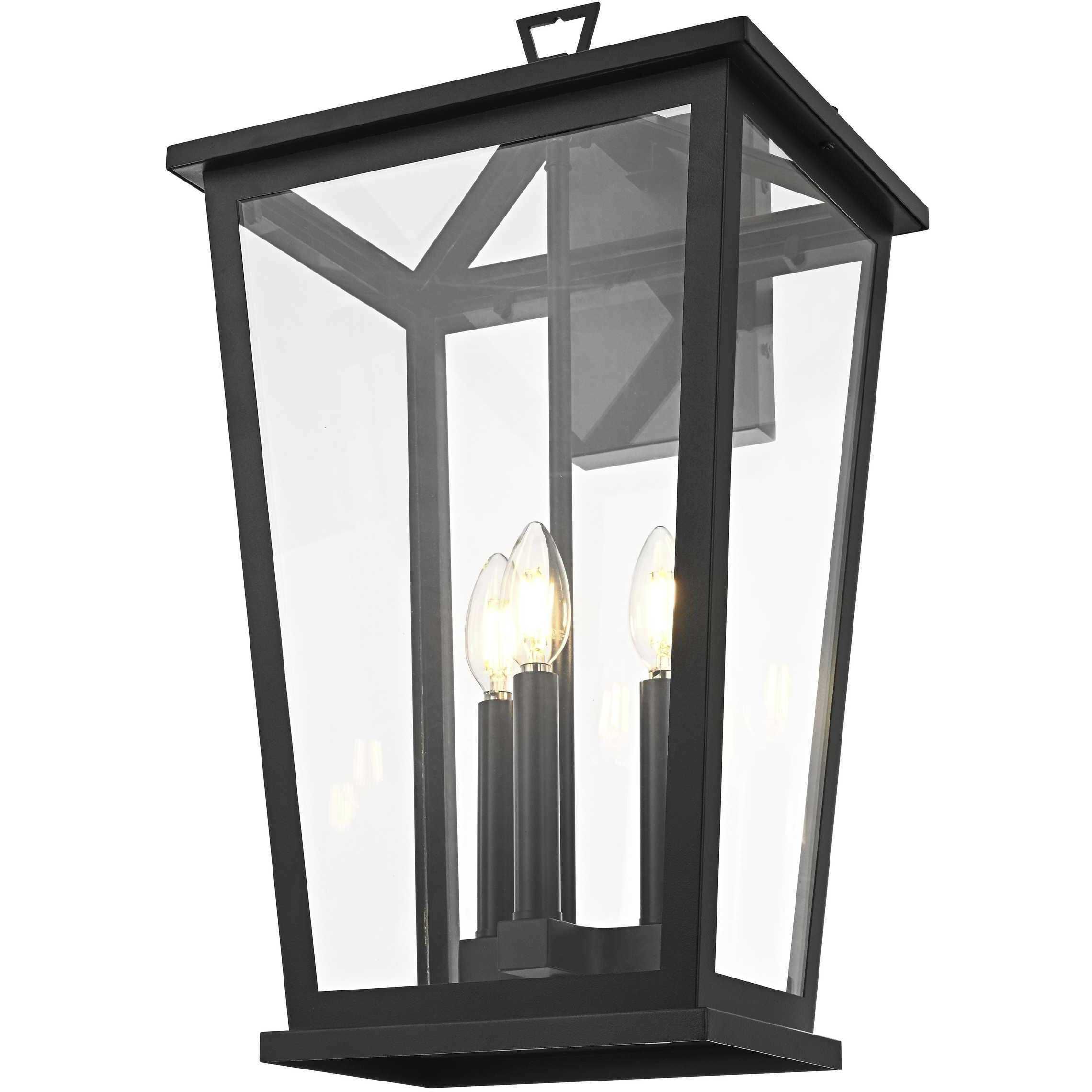 Berks 3 Light 22 inch Black Outdoor Wall Sconce