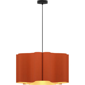 Paulina 1 Light 24 inch Terracotta Pendant Ceiling Light in Terracotta/Ash, WEP Collection
