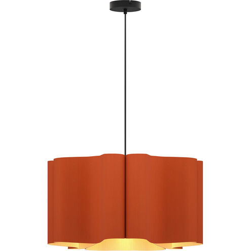 Paulina 1 Light 24 inch Terracotta Pendant Ceiling Light in Terracotta/Ash, WEP Collection