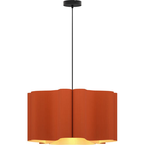 Paulina 1 Light 23.6 inch Terracotta Pendant Ceiling Light in Terracotta/Ash, 24 in, WEP Collection