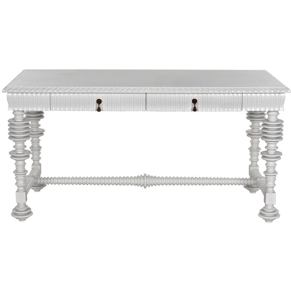 Portuguese 60 X 28 inch Solid White Desk, Small