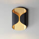 Folio LED 9.75 inch Black with Gold Outdoor Wall Mount in Black/Gold
